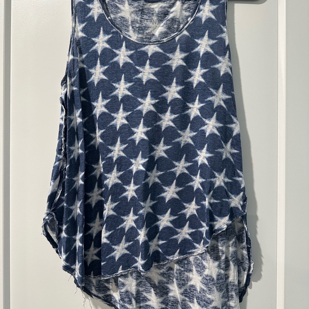 Lucky Brand Blue Asymmetrical Sleeveless Tank Top